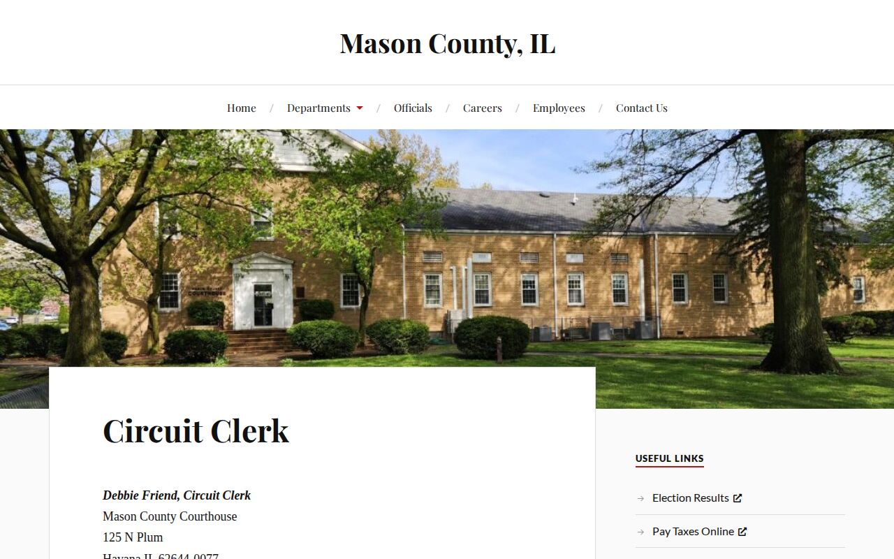 Mason County released inmate Circuit Clerk record search
