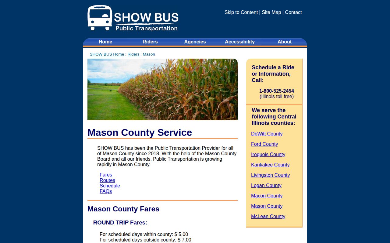Mason County release transportation SHOW BUS record