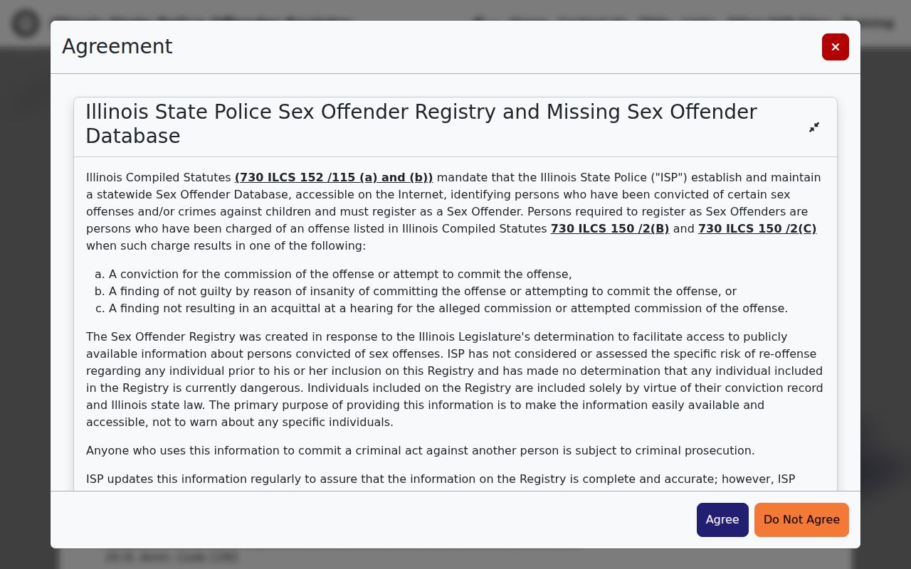 Illinois State Police offender registration hub